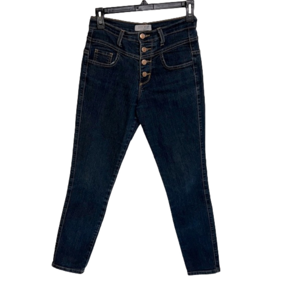 Judy Blue Los Angeles Dark Wash High Rise Button Fly Skinny Jean - Size 1